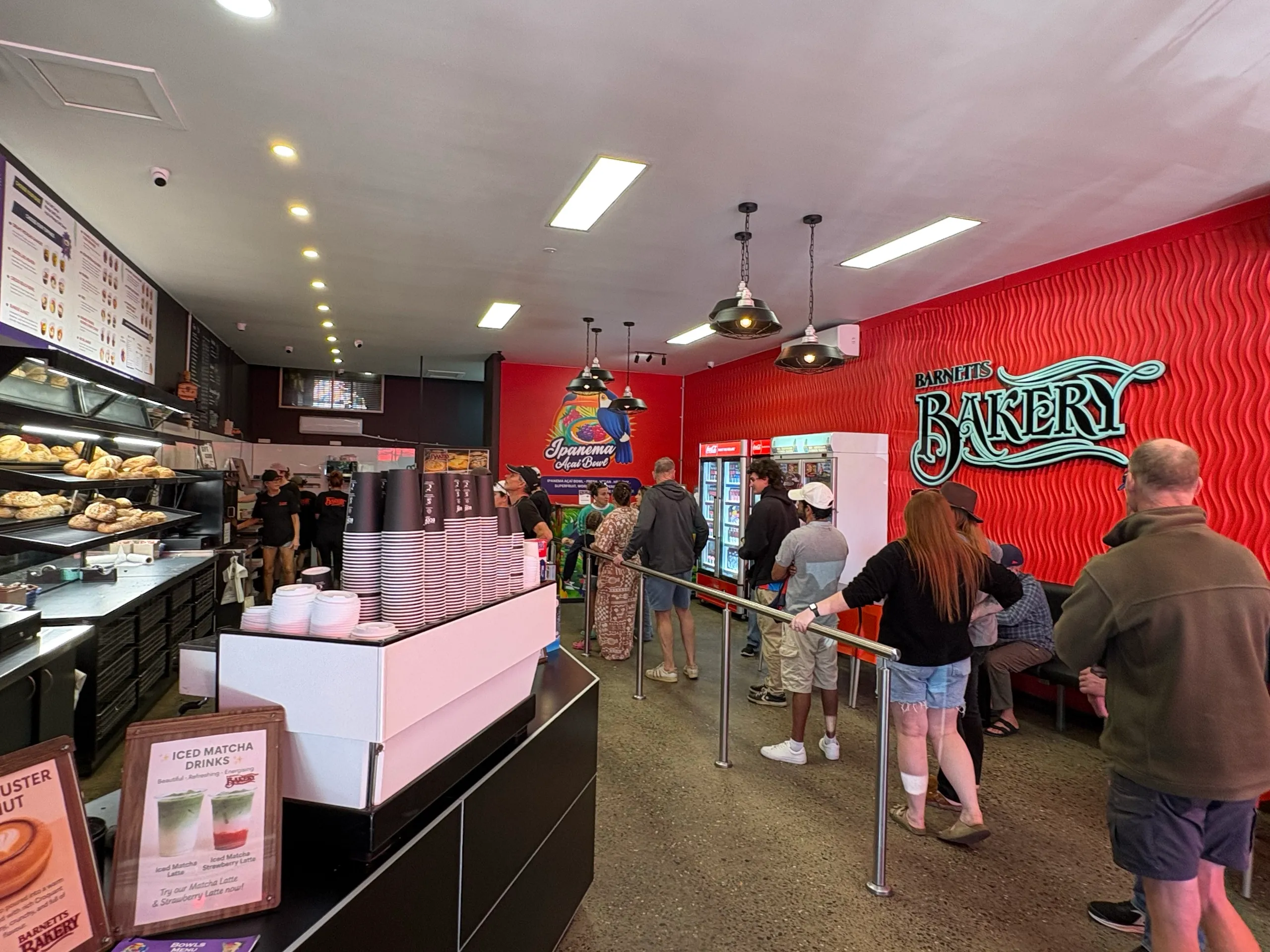 A queue of customers inside the popular Barnetts Bakery at Crescent Head