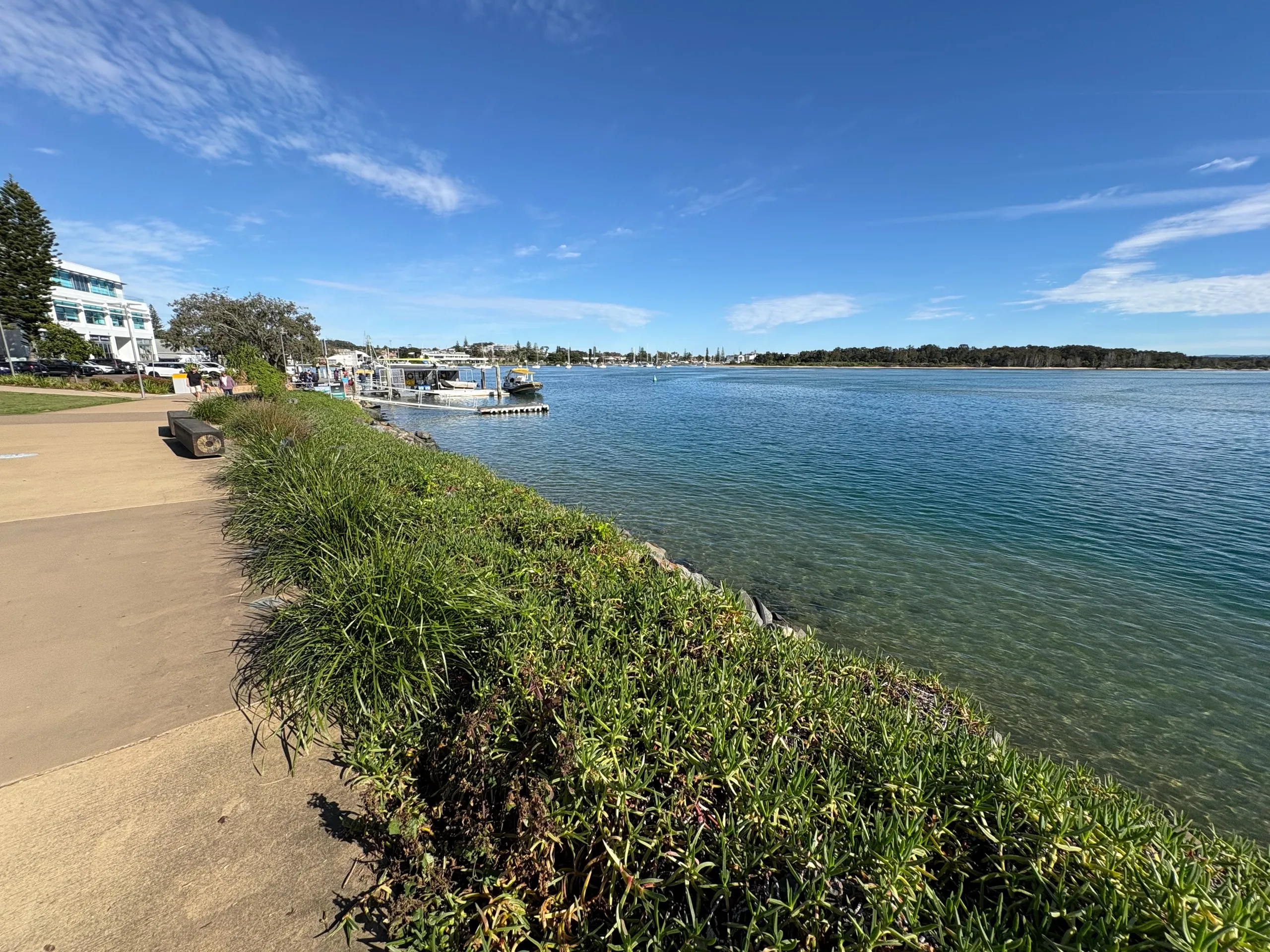 The riverside promenade along the Hastings River in Port Macquarie