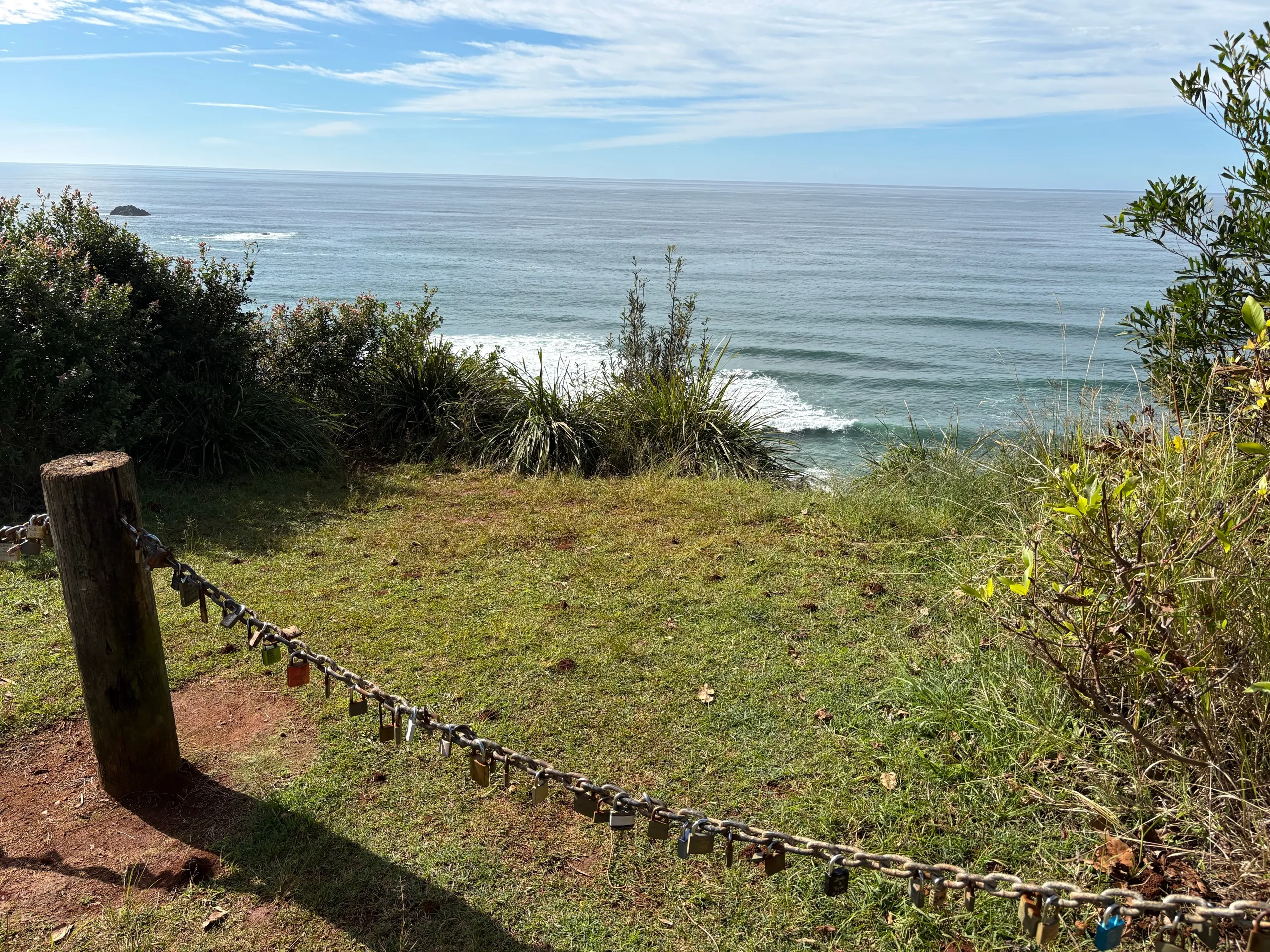 A headland lookout above a surf break on the Port Macquarie Coastal Walk