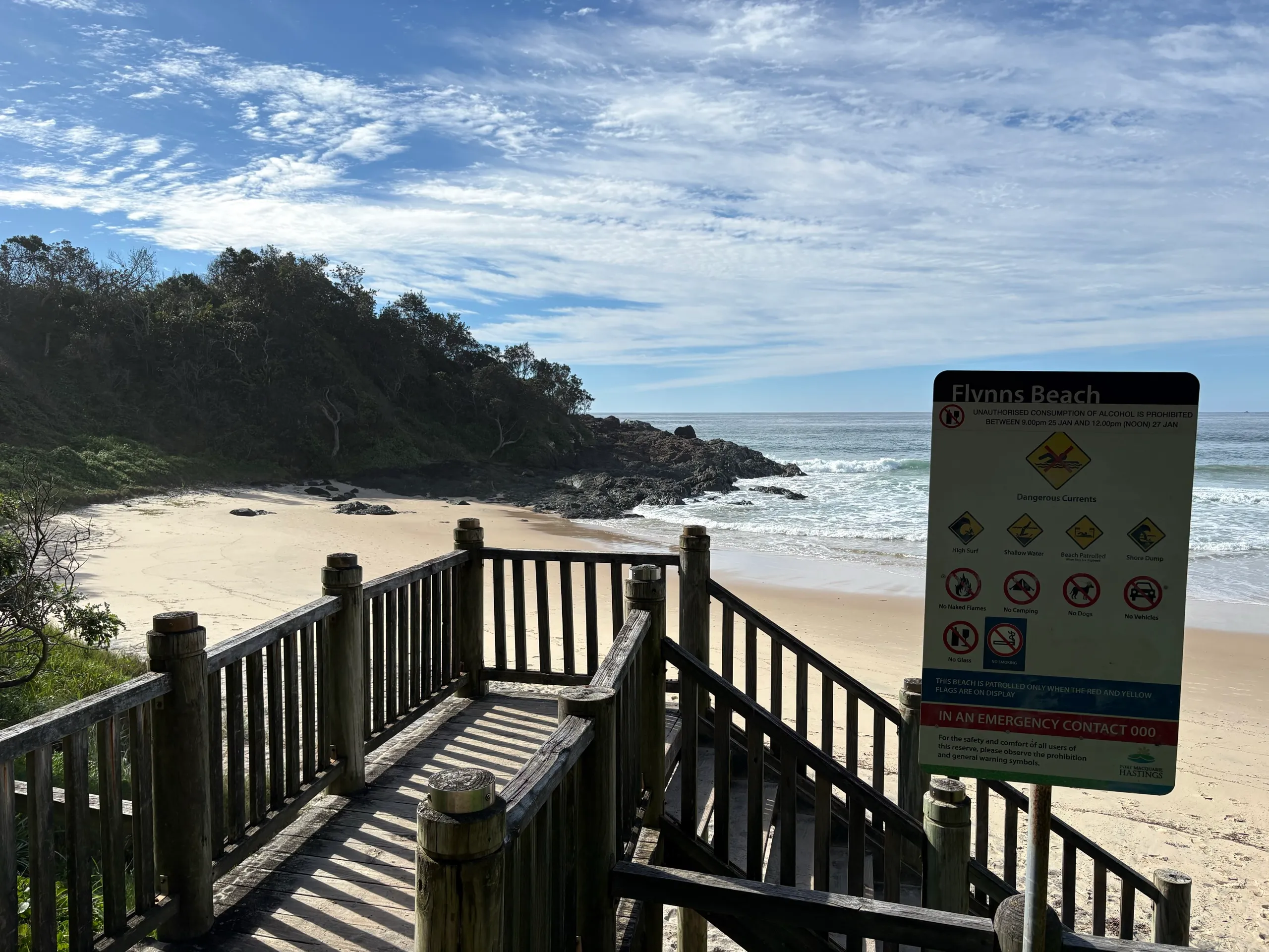 Flynns Beach framed by its headlands at Port Macquarie
